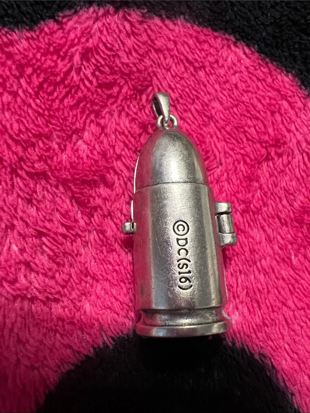 Superman Silver Rocket Charm Pendant - Silver